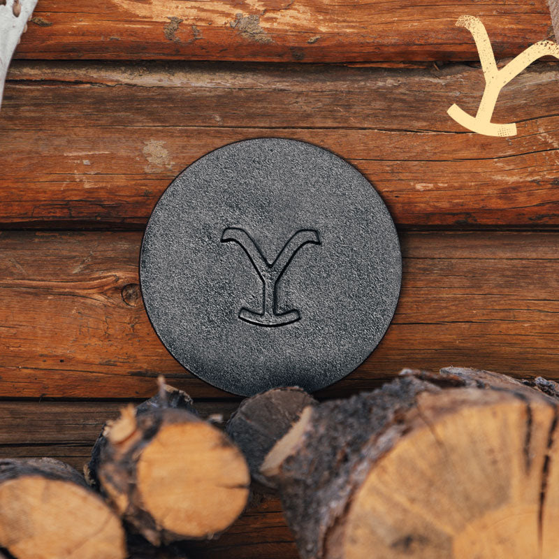 Yellowstone? 8 Inch Round Seasoned Cast Iron Power Y Grill Press