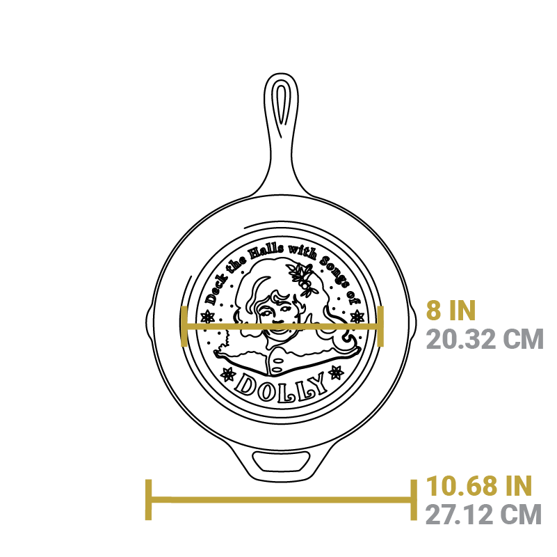 10.25 Inch Dolly Parton Skillet. Deck The Halls