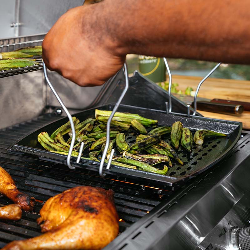 15 x 12 Inch Seasoned Cast Iron Grill Topper