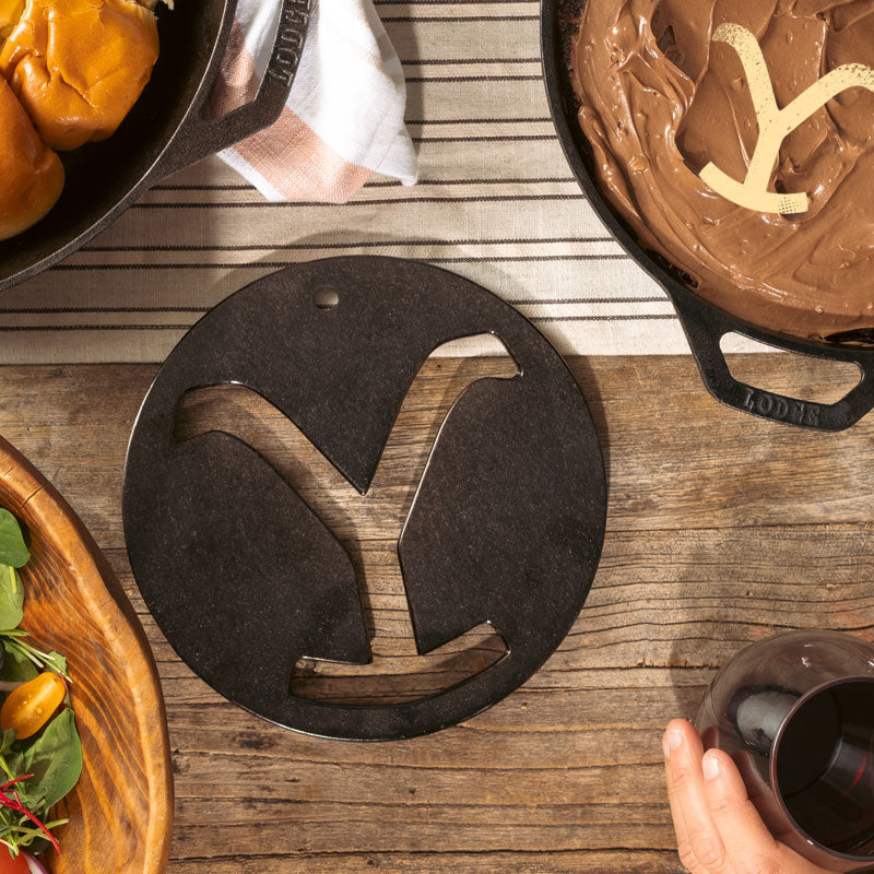 Yellowstone? 8 Inch Seasoned Cast Iron Power Y Trivet