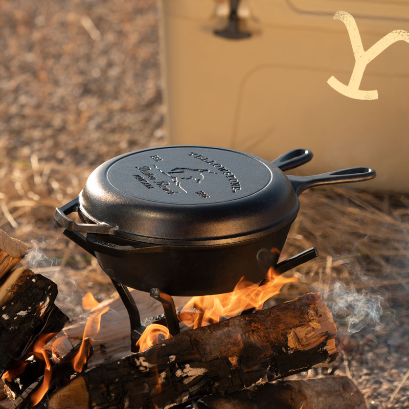 Yellowstone? Seasoned Cast Iron Bucking Bronco Combo Cooker