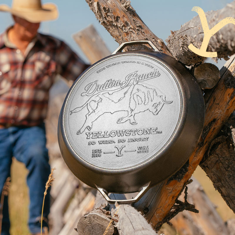 Yellowstone? 17 Inch Seasoned Cast Iron So Wild. So Angry Dual Handle Pan