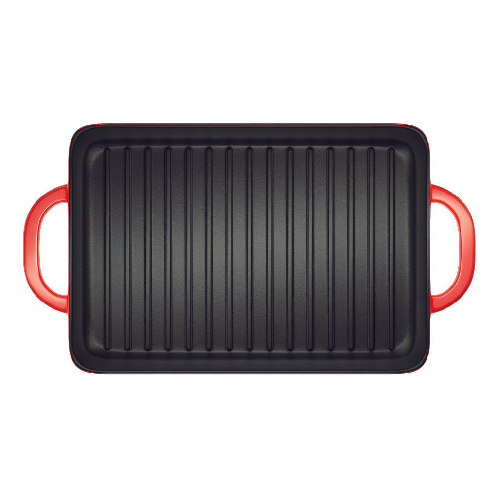 Enameled Cast Iron 12.5 x 8 Inch Grill Pan