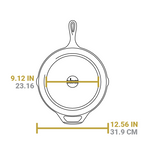12 Inch Cast Iron Skillet with Handle Holder