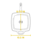 Square Cast Iron Classic Skillet