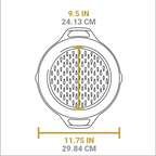 12 Inch Seasoned Cast Iron Dual Handle Grilling Basket