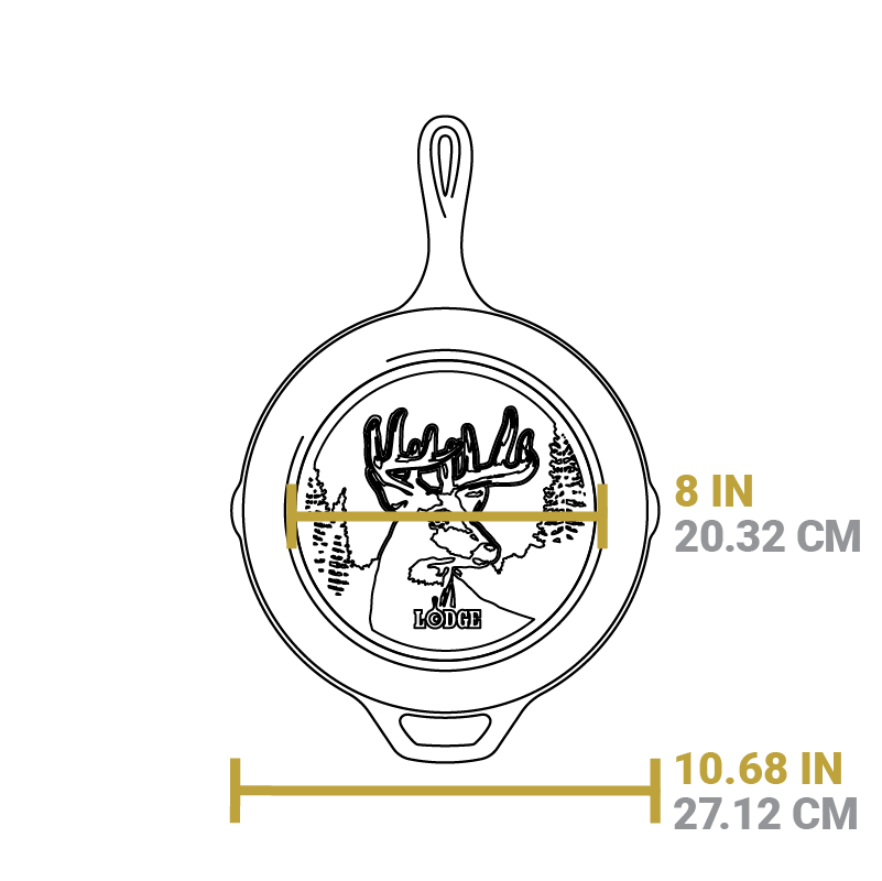 Wildlife Series? 10.25 Inch Cast Iron Deer Skillet